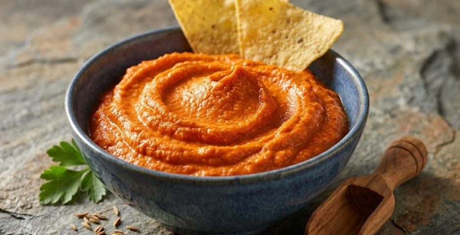 Receta Hummus de pimiento de piquillo sin gluten Thermomix Aove Virgen de Linarejos aceite de oliva virgen extra Linares Jaén tienda online